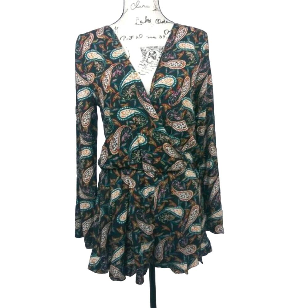 Honey belle Black Paisley Cheeky Romper